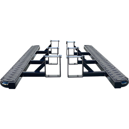 Toyota Fortuner FLAT Rock Sliders / Side Steps - P/C Ally Checkerplate Tread