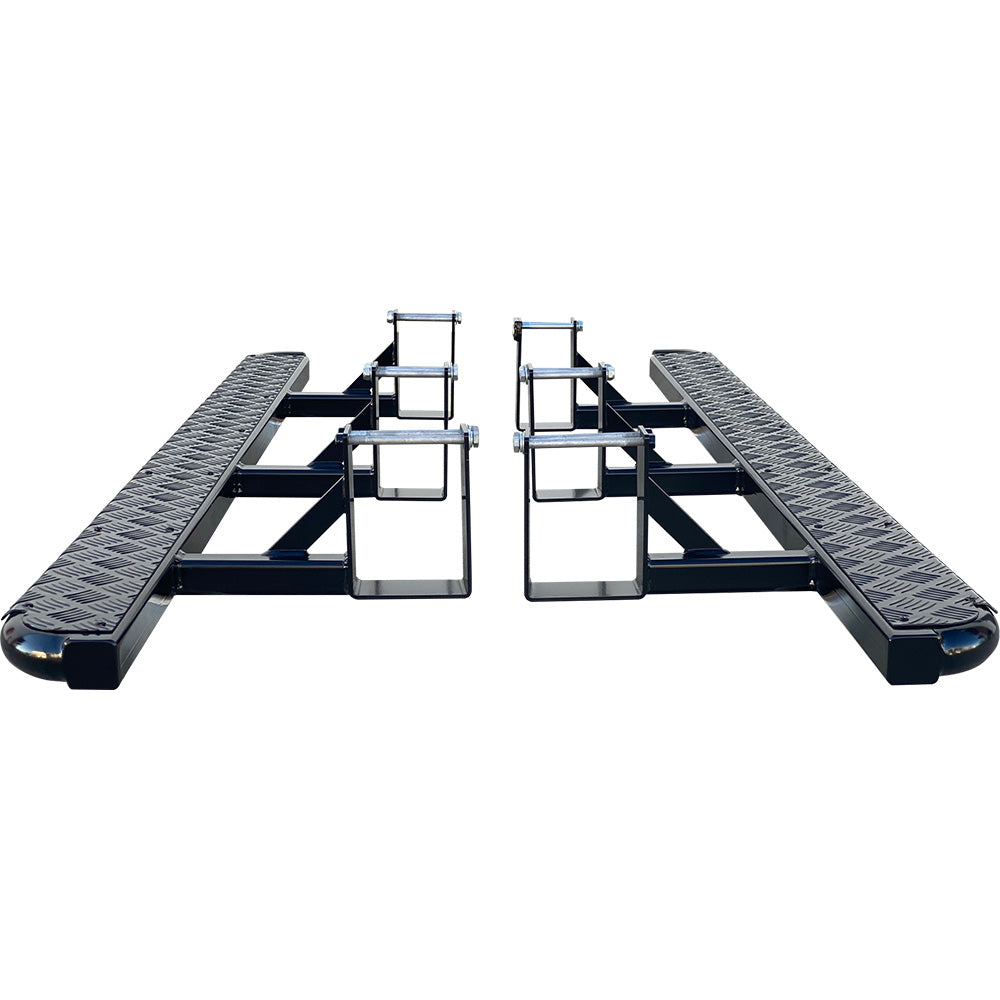 Isuzu D-Max 2012-2020 FLAT Rock Sliders / Side Steps - P/C Ally Checkerplate Tread
