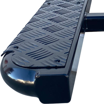 Toyota Hilux N80 FLAT Rock Sliders / Side Steps - P/C Ally Checkerplate Tread