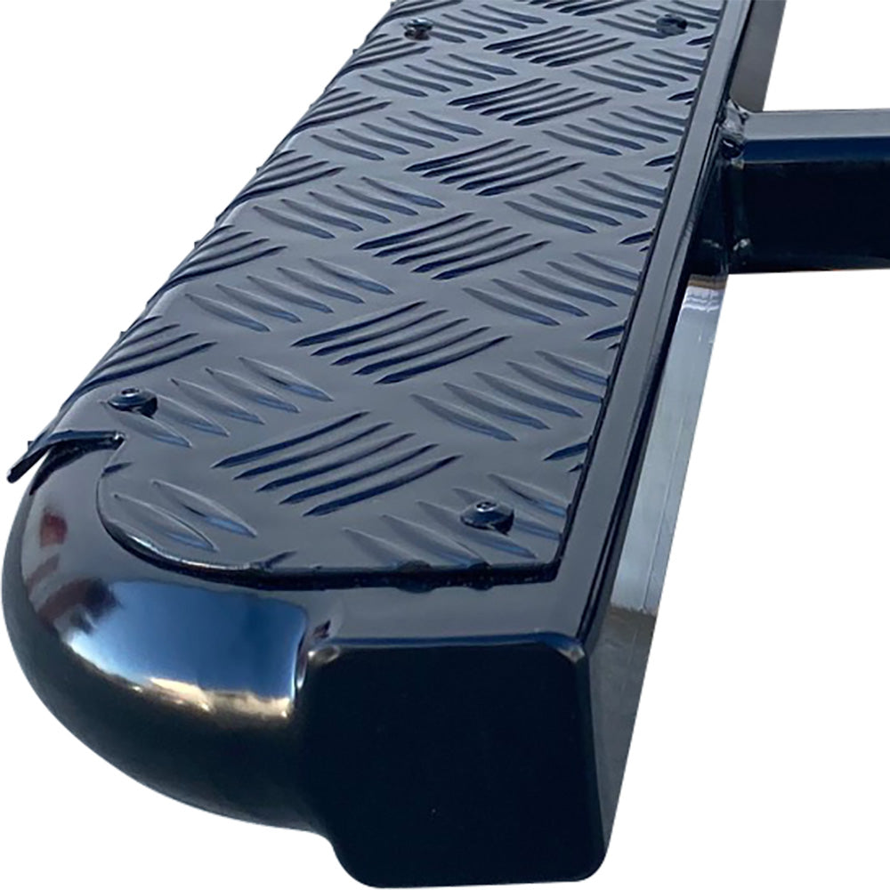Toyota Fortuner FLAT Rock Sliders / Side Steps - P/C Ally Checkerplate Tread