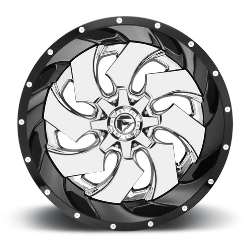 Fuel 1PC D240 CLEAVER 22x10 5.5 -13 Chrome Plated Gloss Black Lip