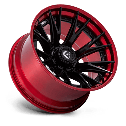 Fuel 1PC FC402 CATALYST 20x10 8x165.1 -18 Matte Black W/ Candy Red Lip