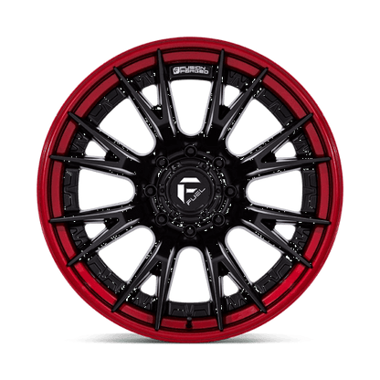 Fuel 1PC FC402 CATALYST 22x12 8x180 -44 Matte Black W/ Candy Red Lip