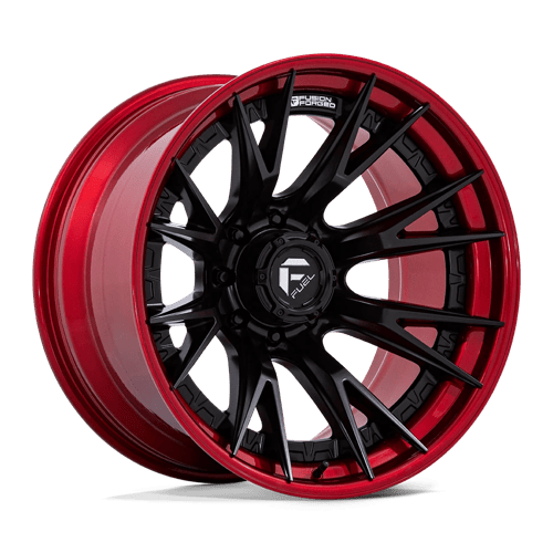 Fuel 1PC FC402 CATALYST 22x10 8x180 -18 Matte Black W/ Candy Red Lip
