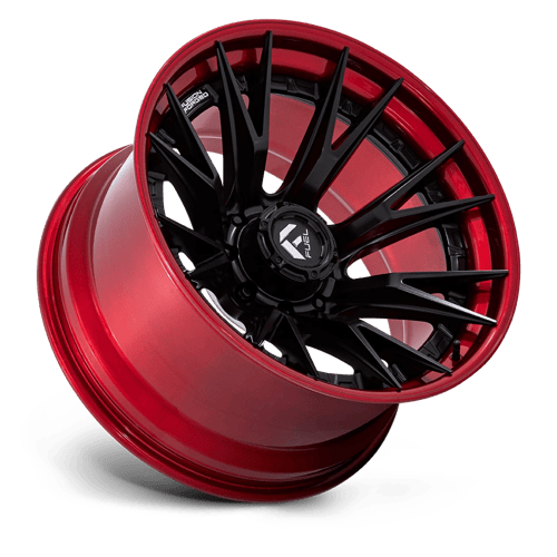 Fuel 1PC FC402 CATALYST 24x12 8x170 -44 Matte Black W/ Candy Red Lip