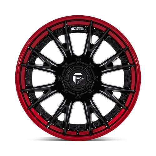 Fuel 1PC FC402 CATALYST 24x12 8x180 -44 Matte Black W/ Candy Red Lip