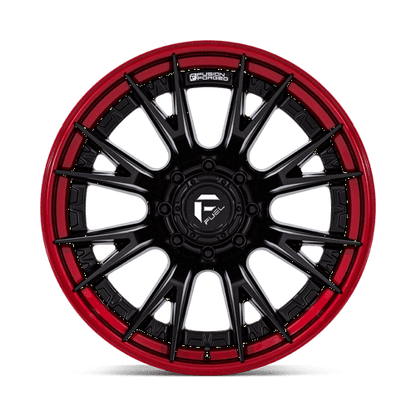 Fuel 1PC FC402 CATALYST 24x12 8x180 -44 Matte Black W/ Candy Red Lip