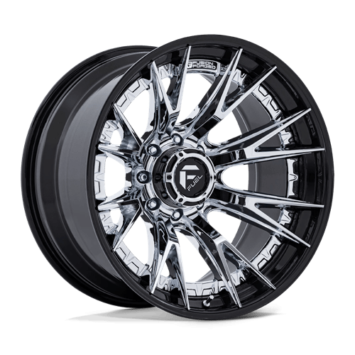 Fuel 1PC FC402 CATALYST 22x12 8x165.1 -44 Chrome W/ Gloss Black Lip