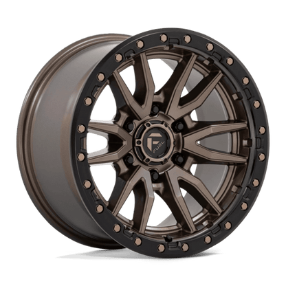 Fuel 1PC D681 REBEL 17x9 6x114.3 +1 Matte Bronze Black Bead Ring
