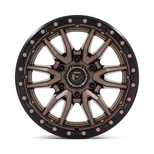 Fuel 1PC D681 REBEL 17x9 6x114.3 +1 Matte Bronze Black Bead Ring