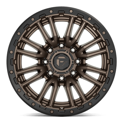 Fuel 1PC D681 REBEL 20x10 8x180 -18 Matte Bronze Black Bead Ring