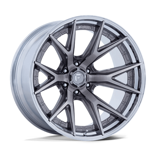 Fuel 1PC FC402 CATALYST 24x12 6x135 -44 Platinum W/ Chrome Lip