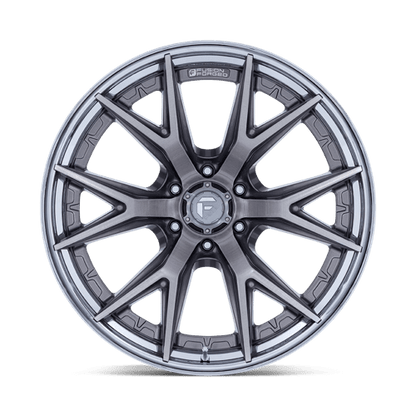 Fuel 1PC FC402 CATALYST 22x12 6x135 -44 Platinum W/ Chrome Lip