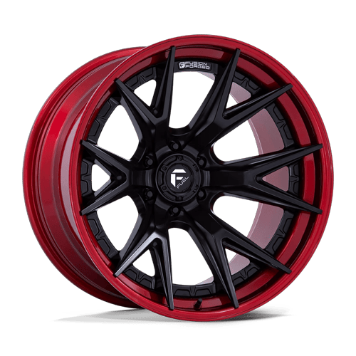Fuel 1PC FC402 CATALYST 22x12 6x135 -44 Matte Black W/ Candy Red Lip