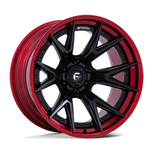 Fuel 1PC FC402 CATALYST 17x9 6x139.7 +1 Matte Black W/ Candy Red Lip