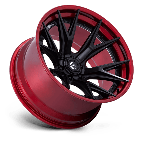 Fuel 1PC FC402 CATALYST 22x12 6x135 -44 Matte Black W/ Candy Red Lip