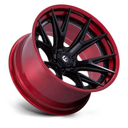 Fuel 1PC FC402 CATALYST 18x9 6x139.7 +1 Matte Black W/ Candy Red Lip