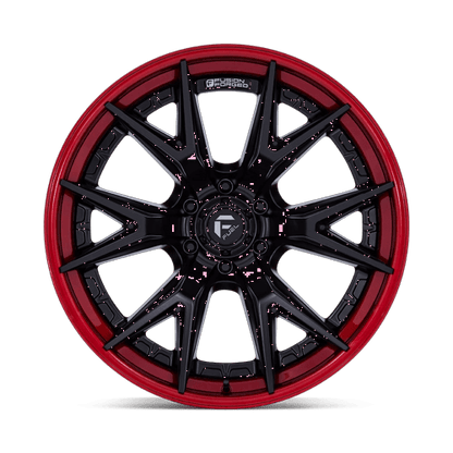 Fuel 1PC FC402 CATALYST 17x9 6x135 +1 Matte Black W/ Candy Red Lip