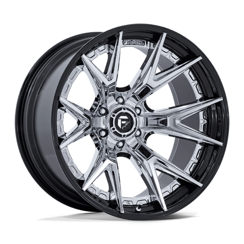 Fuel 1PC FC402 CATALYST 22x12 6x135 -44 Chrome W/ Gloss Black Lip