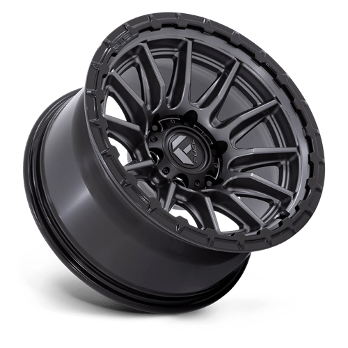 Fuel 1PC FC866 PISTON 22x10 6x135 -18 Matte Gunmetal Gloss Black Lip