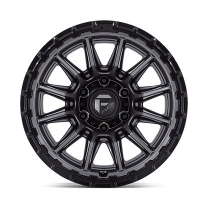 Fuel 1PC FC866 PISTON 17x8.5 5x114.3 +25 Matte Gunmetal Gloss Black Lip