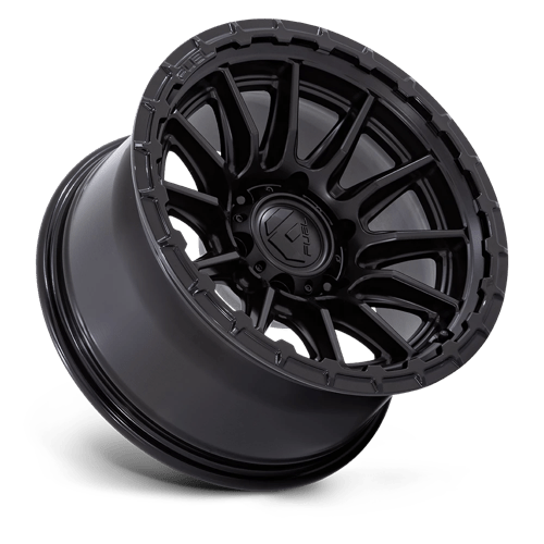 Fuel 1PC FC866 PISTON 22x9.5 6x135 +20 Blackout W/ Gloss Black Lip
