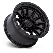Fuel 1PC FC866 PISTON 17x8.5 5x114.3 +25 Blackout W/ Gloss Black Lip