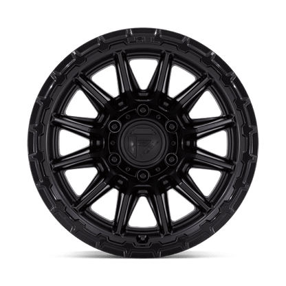 Fuel 1PC FC866 PISTON 22x9.5 6x139.7 +20 Blackout W/ Gloss Black Lip