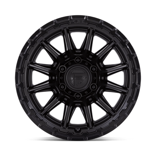 Fuel 1PC FC866 PISTON 17x8.5 5x114.3 +25 Blackout W/ Gloss Black Lip