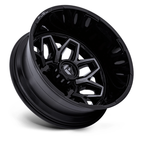 Fuel 1PC D875 FLUX DUALLY 20x8.25 8x210 -227 Gloss Black Brush Fc Gray Dddt
