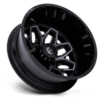 Fuel 1PC D875 FLUX DUALLY 20x8.25 8x165.1 -240 Gloss Black Brush Fc Gray Dddt