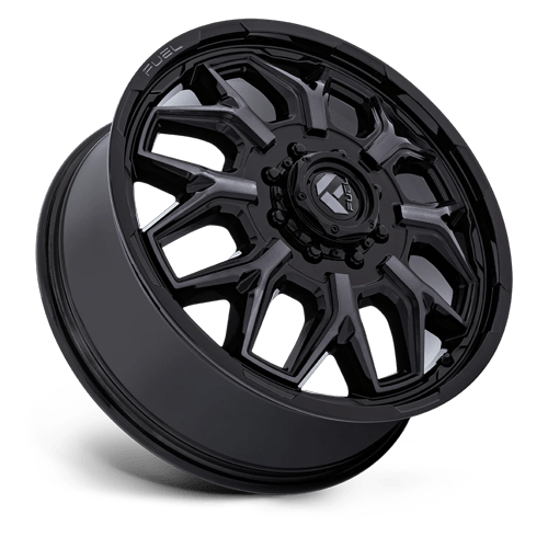 Fuel 1PC D875 FLUX DUALLY 22x8.25 8x165.1 +104 Gloss Black Brush Fc Gray Dddt