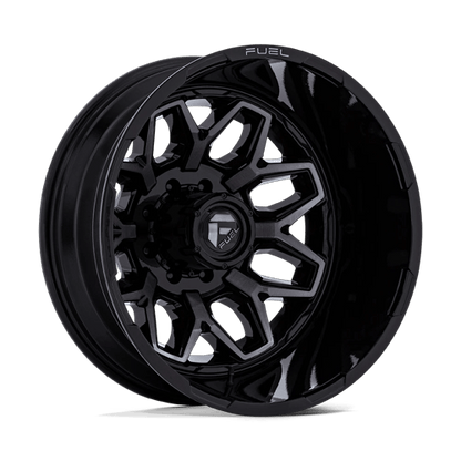 Fuel 1PC D875 FLUX DUALLY 22x8.25 8x170 -201 Gloss Black Brush Fc Gray Dddt