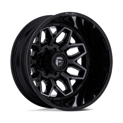 Fuel 1PC D875 FLUX DUALLY 22x8.25 8x165.1 -201 Gloss Black Brush Fc Gray Dddt