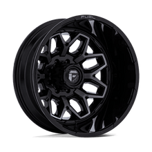 Fuel 1PC D875 FLUX DUALLY 22x8.25 8x165.1 -201 Gloss Black Brush Fc Gray Dddt