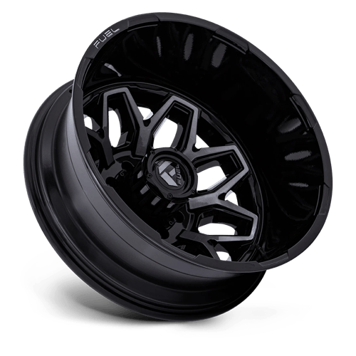 Fuel 1PC D875 FLUX DUALLY 22x8.25 8x165.1 -201 Gloss Black Brush Fc Gray Dddt