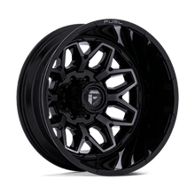 Fuel 1PC D875 FLUX DUALLY 20x8.25 8x165.1 -227 Gloss Black Brush Fc Gray Dddt