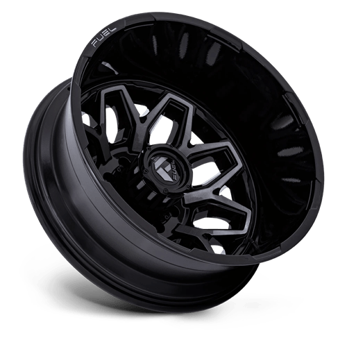 Fuel 1PC D875 FLUX DUALLY 22x8.25 8x165.1 -227 Gloss Black Brush Fc Gray Dddt
