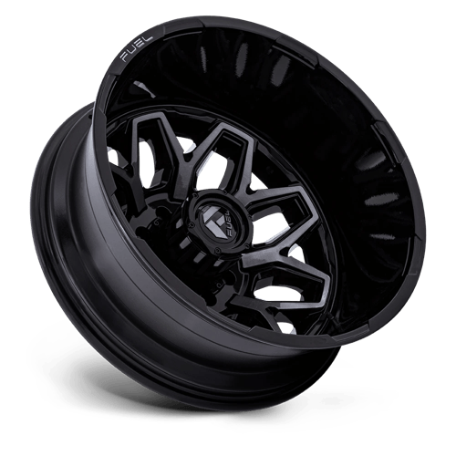 Fuel 1PC D875 FLUX DUALLY 22x8.25 8x165.1 -240 Gloss Black Brush Fc Gray Dddt