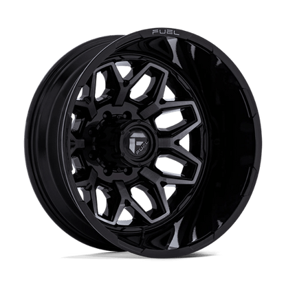 Fuel 1PC D875 FLUX DUALLY 20x8.25 8x210 -246 Gloss Black Brush Fc Gray Dddt