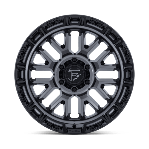 Fuel 1PC FC890 RAIL 17x9 6x139.7 +1 Gloss Gunmetal W/ G-Blk Lip