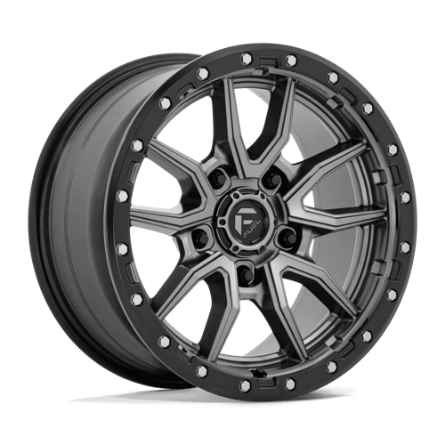 Fuel 1PC D680 REBEL 17x9 5x127 +1 Matte Gunmetal Black Bead Ring