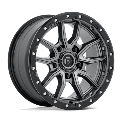 Fuel 1PC D680 REBEL 17x9 5x127 +1 Matte Gunmetal Black Bead Ring