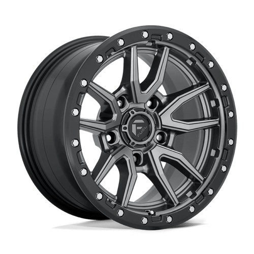 Fuel 1PC D680 REBEL 17x9 5x127 -12 Matte Gunmetal Black Bead Ring