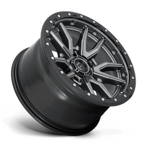 Fuel 1PC D680 REBEL 17x9 5x127 -12 Matte Gunmetal Black Bead Ring