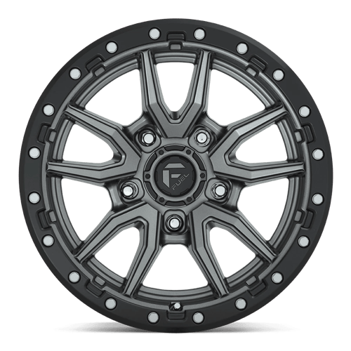 Fuel 1PC D680 REBEL 17x9 5x127 -12 Matte Gunmetal Black Bead Ring