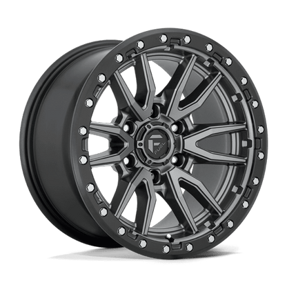 Fuel 1PC D680 REBEL 17x9 6x135 -12 Matte Gunmetal Black Bead Ring
