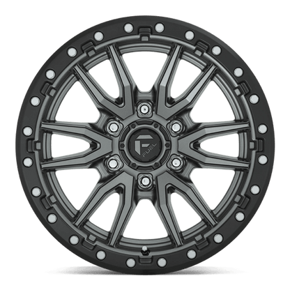 Fuel 1PC D680 REBEL 17x9 6x135 -12 Matte Gunmetal Black Bead Ring