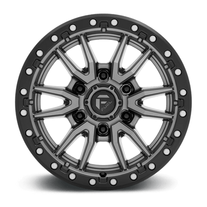 Fuel 1PC D680 REBEL 18x9 5x127 +20 Matte Gunmetal Black Bead Ring