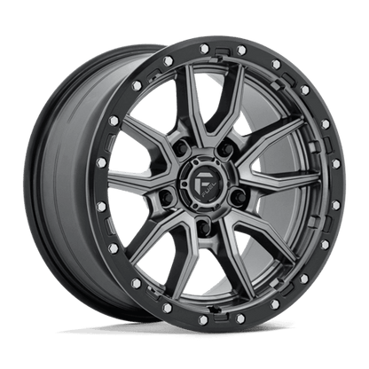 Fuel 1PC D680 REBEL 18x9 5x139.7 +1 Matte Gunmetal Black Bead Ring